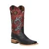 Circle G Womens Black/Red Inlay 12in Shaft W/Wide Square Toe Boot -Ariat shop 155706 default l