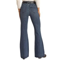 Rock & Roll Denim Women's Piping Loop High Rise Trouser