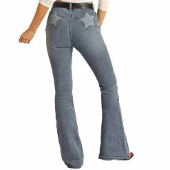Rock & Roll Denim Women's High Rise Star Back Flare Jeans -Ariat shop 155848 default l 85b24df1 4568 4ac3 8631 08614890f75d
