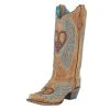 Corral Women`s Sand Heart Wings Overlay 13in. Boot