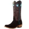 Macie Bean Women`s Top Hand Chocolate Suede 13in. Bone Explosion Boot