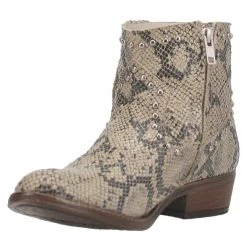 Dingo 1969 Women's Clementine Grey Snake Round Toe 5in. Bootie