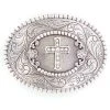 Mf Western Products M&F Silver Cross Oval Buckle