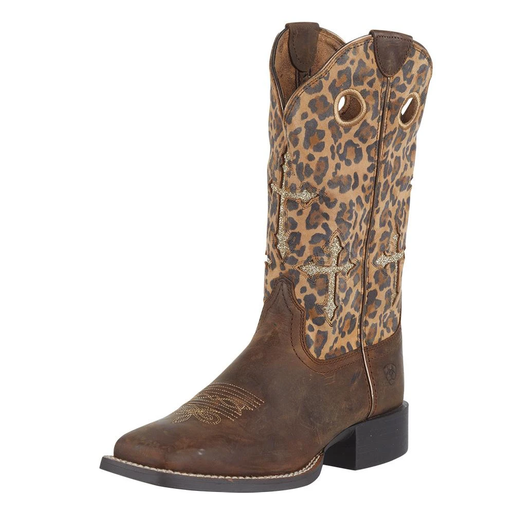 Ariat Women's Round Up Tan/Sparkle 11in. Leopard Cowgirl Boot 3 Ariat Women's Round Up Tan/Sparkle 11in. Leopard Cowgirl Boot