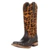 Ariat Women's Chocolate Caiman 12in. Leopard Top Cowgirl Boot -Ariat shop 159525 default l