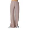 Risen Jeans Women's Soft Knit Wide Leg Lounge Pants With Side Slit - Rosey Brown
