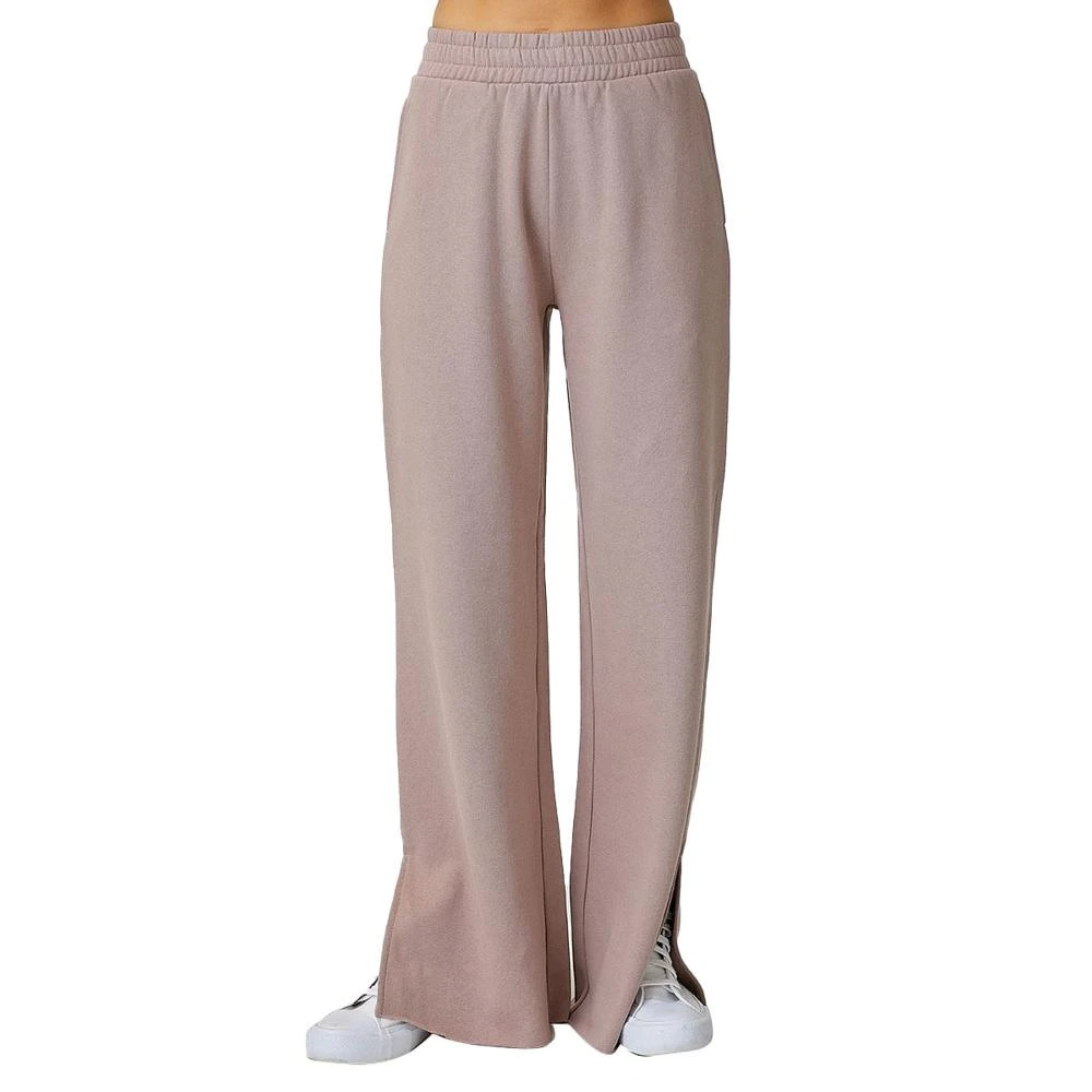 Risen Jeans Women's Soft Knit Wide Leg Lounge Pants With Side Slit - Rosey Brown 3 Risen Jeans Women's Soft Knit Wide Leg Lounge Pants With Side Slit - Rosey Brown