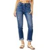 Risen Jeans Women's Mid Rise Cuffed Straight Jean