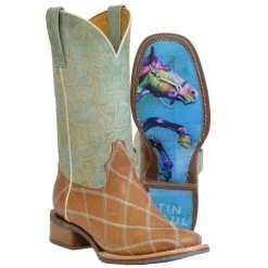 Tin Haul Women's 11 In Top Rhapsody-Leaping Horse Sole Cowgirl Boot