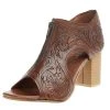 Roper Women`s Brown Tooled Leather Heel