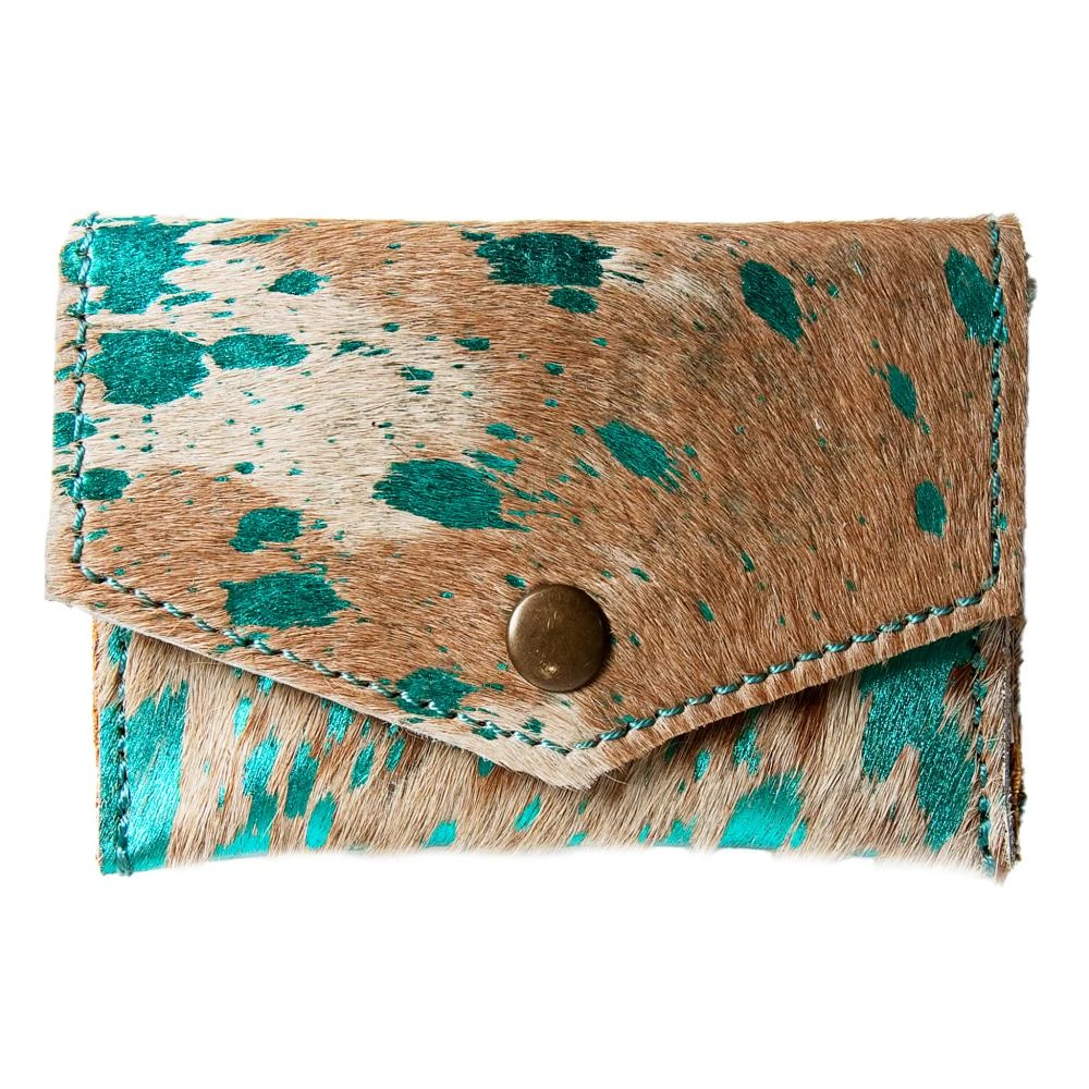American Darling Turquoise Cowhide Coin Purse 3 American Darling Turquoise Cowhide Coin Purse