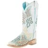 Corral Women's White Inlay Turquoise Embroidery 12 In Top Square Toe Boot -Ariat shop 162532 default l