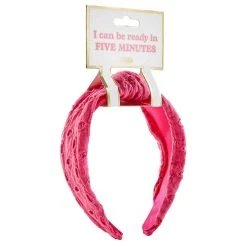 Mud Pie Women's Pink Eyelet Knotted Headband