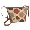 Catchfly Southwest Color Block Bucket Bag With Brindle Inlay