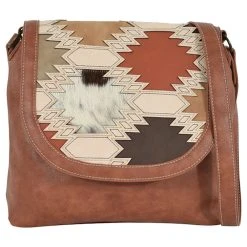 Catchfly Southwest Color Block Crossbody With Brindle Inlay