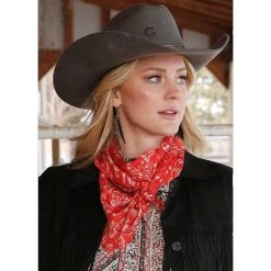 Cinch Womens Red Western Print Wild Rag