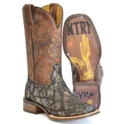 Tin Haul Women's Paisley Python 11In Top Cowgirl Boot