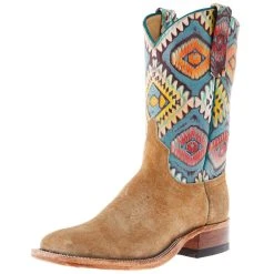 Anderson Bean Women's AB Sahara Tan Flannel 10 In Multi Embossed Top Cowgirl Boot