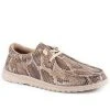 Roper Women's Hang Loose Snake Print Lace Up Comfort Moc Casual