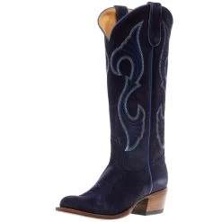 Macie Bean Women's Midnight In Paris (Texas) Marine Blue Suede Cowgirl Boot