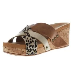 Corkys Footwear Women's Corky Amuse Leopard Wedge