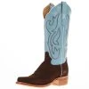 R. WATSON BOOTS R Watson Boots Women's Chocolate Rough Out 13 In Sky Blue Top Cowgirl Boot 1 R. WATSON BOOTS R Watson Boots Women's Chocolate Rough Out 13 In Sky Blue Top Cowgirl Boot -Ariat shop 164650 default l