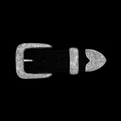 Vogt Silversmiths The 1 1/2in. Engraved New Yorker Buckle Set