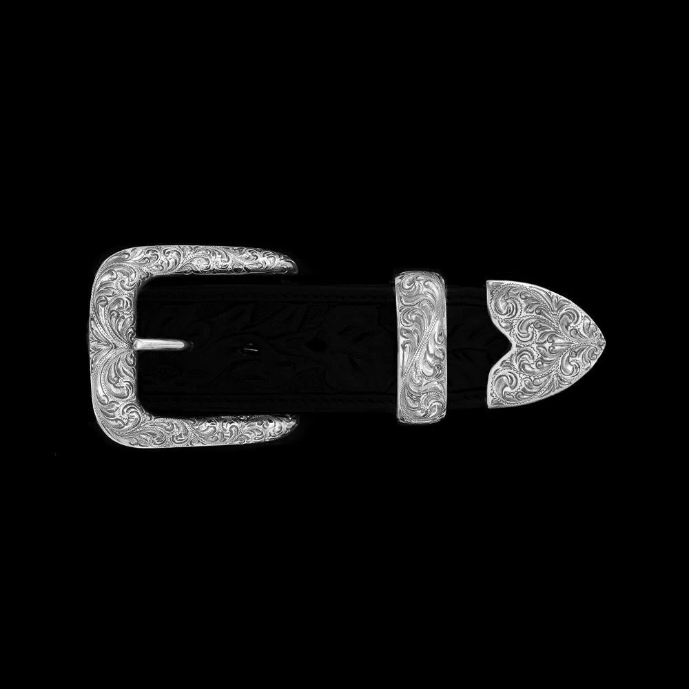 Vogt Silversmiths The 1 1/2in. Engraved New Yorker Buckle Set 3 Vogt Silversmiths The 1 1/2in. Engraved New Yorker Buckle Set