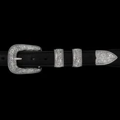 Vogt Silversmiths The Rope Edge Engraved New Yorker Buckle Set