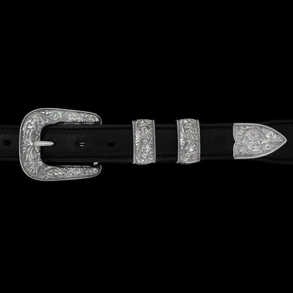 Vogt Silversmiths The Rope Edge Engraved New Yorker Buckle Set 3 Vogt Silversmiths The Rope Edge Engraved New Yorker Buckle Set
