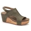 Corkys Footwear Carley Womens Olive Suede Wedge Sandal -Ariat shop 165017 default l 56333ee6 0323 4b9a 91f3 b353cabcbe7c