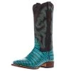 Tanner Mark Boots Womens Caiman Belly Print 13 In Turquoise/Tobacco Top Cowgirl Boot -Ariat shop 165410 default l
