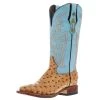 Tanner Mark Boots Womens Ostrich Print 13 In Palermo Blue Top Cowgirl Boot -Ariat shop 165412 default l
