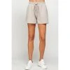 See And Be Seen N Womens Oatmeal Textured Shorts