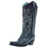 Corral Women's Green-Black Overlay Embroidery 13 In Top Snip Toe Boot -Ariat shop 165521 default l