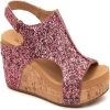 Corkys Footwear Womens Carley Mixed Berry Glitter Wedge Sandal -Ariat shop 165570 default l