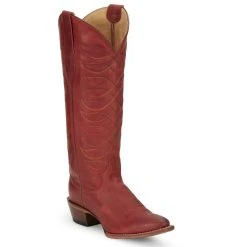 Justin Boots Women's Vintage Whitley Red 15 In Top Round Toe Cowgirl Boot