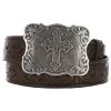 Mf Western Products M&F Ladies Brown Embossed Cross Belt -Ariat shop 17399 default l
