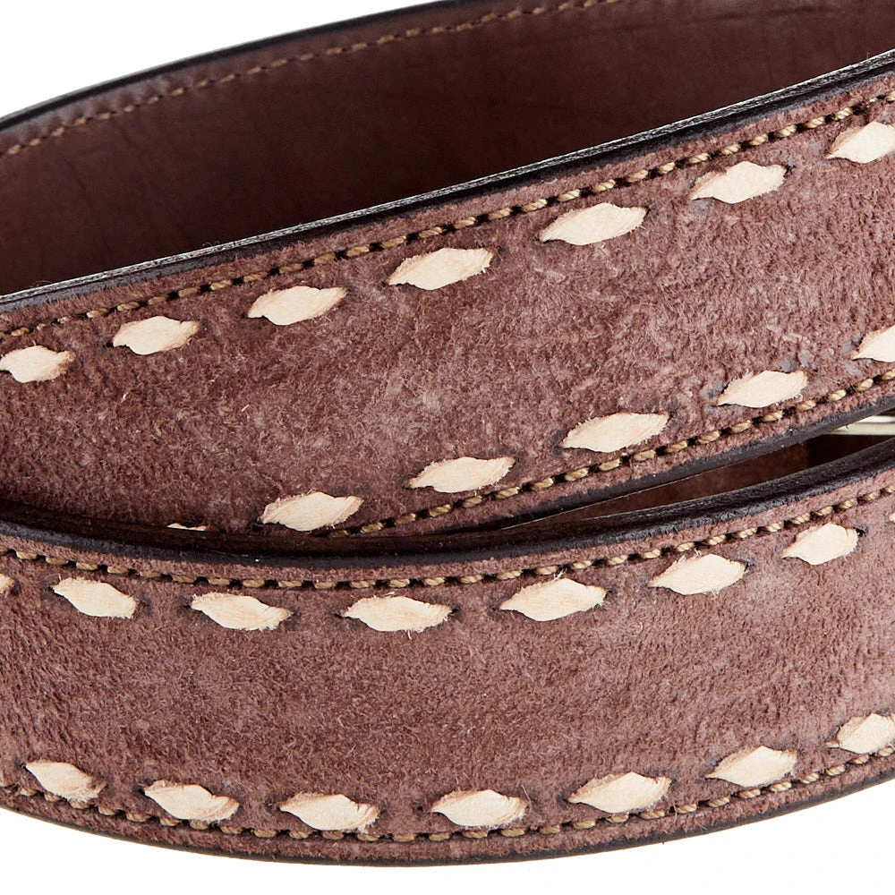 Texas Saddlery Chocolate Roughout Buckstitch Belt 4 Texas Saddlery Chocolate Roughout Buckstitch Belt - Image 2