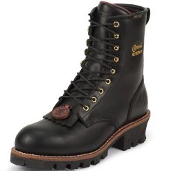 Ariat shop 11 Chippewa Footwear Women's Black Waterproof Steel Toe Lace Logger Boots