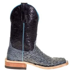 Anderson Bean Women's Denim Full Quill Ostrich 10 In. Black Embossed Top Cowgirl Boot -Ariat shop 330762 4