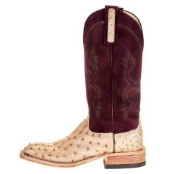 Anderson Bean Women's Tan Full Quill 13in. Burgundy Suede Cowgirl Boot -Ariat shop 330764 2