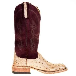 Anderson Bean Women's Tan Full Quill 13in. Burgundy Suede Cowgirl Boot -Ariat shop 330764 4
