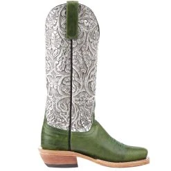 Anderson Bean Women`s Ride Ready Jade Navajo Bison 13in. Silver Grey Tooled Top Boot -Ariat shop 332279 5