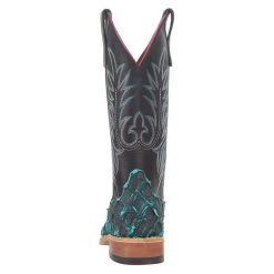 Anderson Bean Women's Teal Big Bass 13 In. Black Deertan Cowgirl Boot -Ariat shop 332281 4