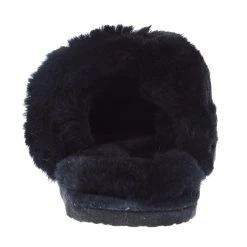 Minnetonka Women Black Sheepskin Slide -Ariat shop 3329 04