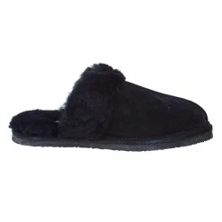 Minnetonka Women Black Sheepskin Slide -Ariat shop 3329 05