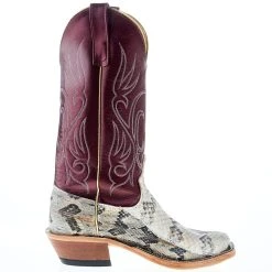 Anderson Bean Women's AB Rattlesnake 13 In Sangria Kidskin Top Cutter Toe Cowgirl Boot -Ariat shop 334261 05