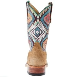 Anderson Bean Women's AB Sahara Tan Flannel 10 In Multi Embossed Top Cowgirl Boot -Ariat shop 334620 04