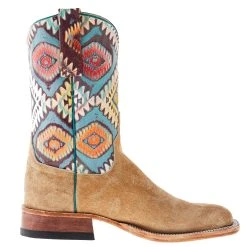 Anderson Bean Women's AB Sahara Tan Flannel 10 In Multi Embossed Top Cowgirl Boot -Ariat shop 334620 05